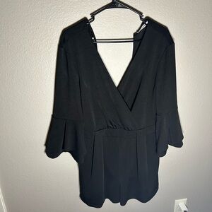 Chic Black V-Neck Romper